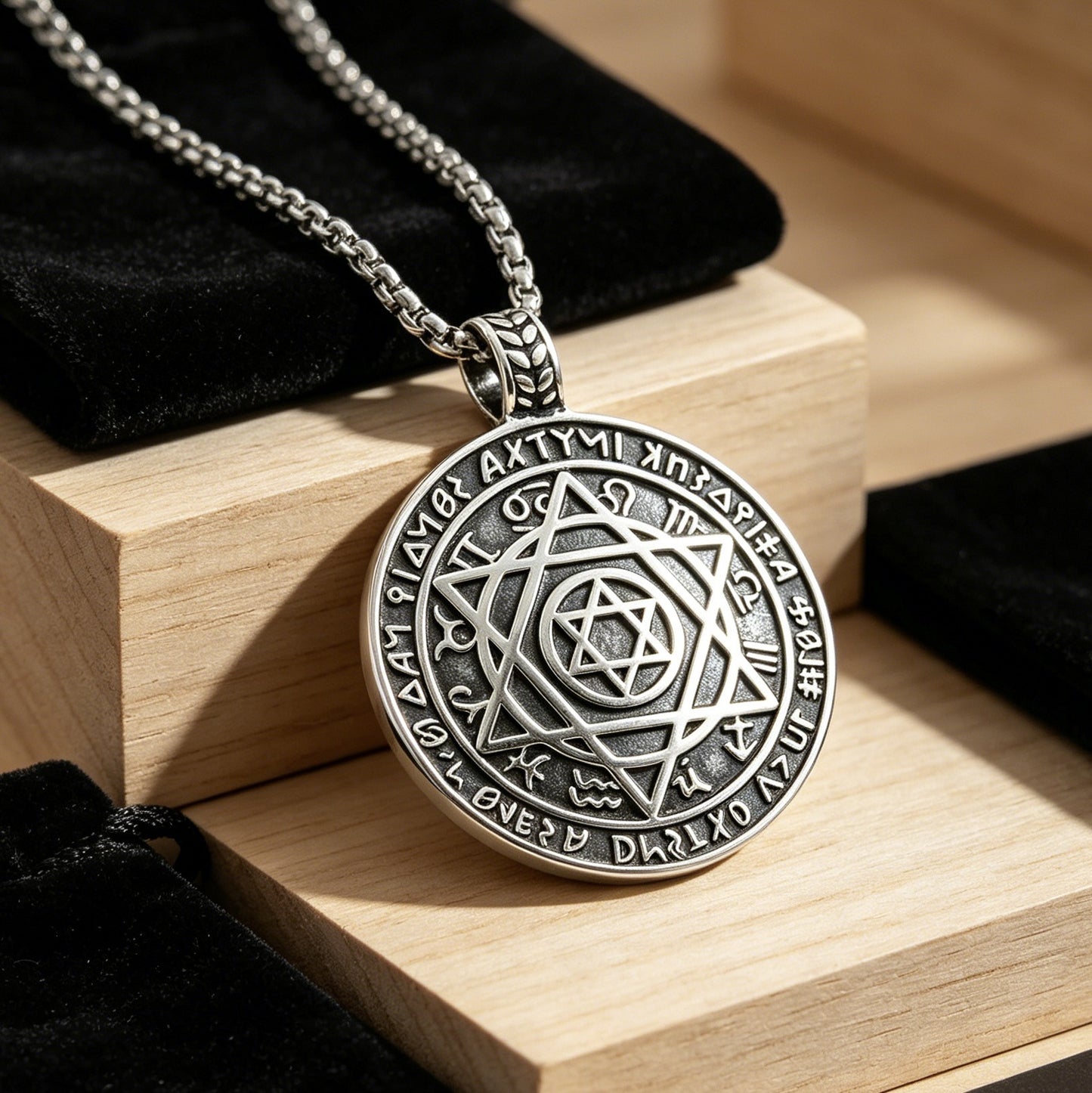 Hexagram Pendant Stainless Steel For Men Unisex Edgy Retro Punk Protection Statement Planderful