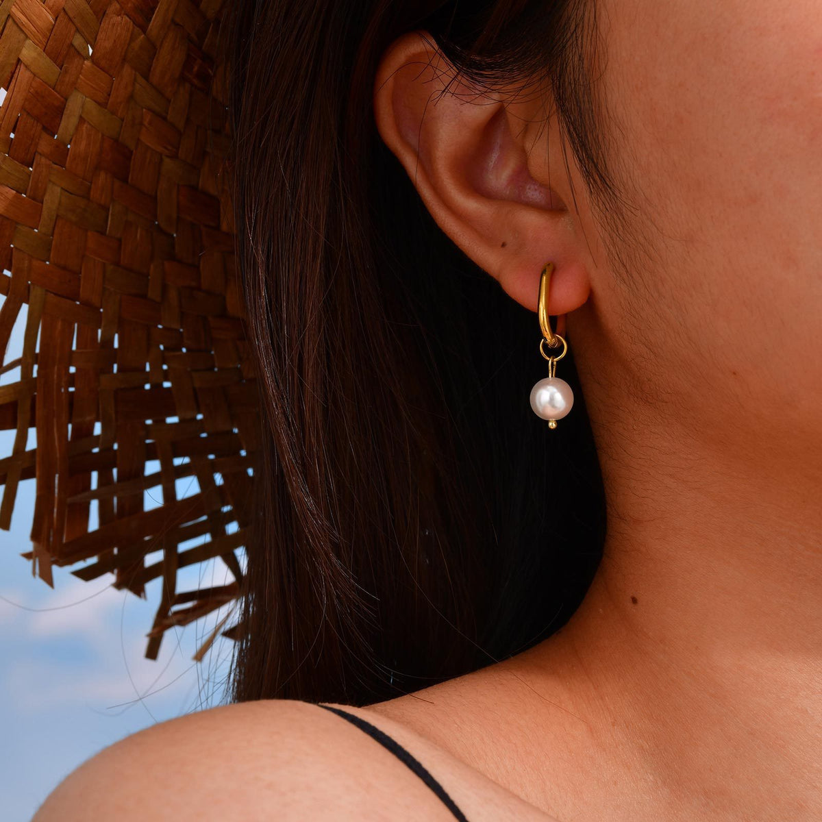 Stainless Steel Pearl Vintage Earrings