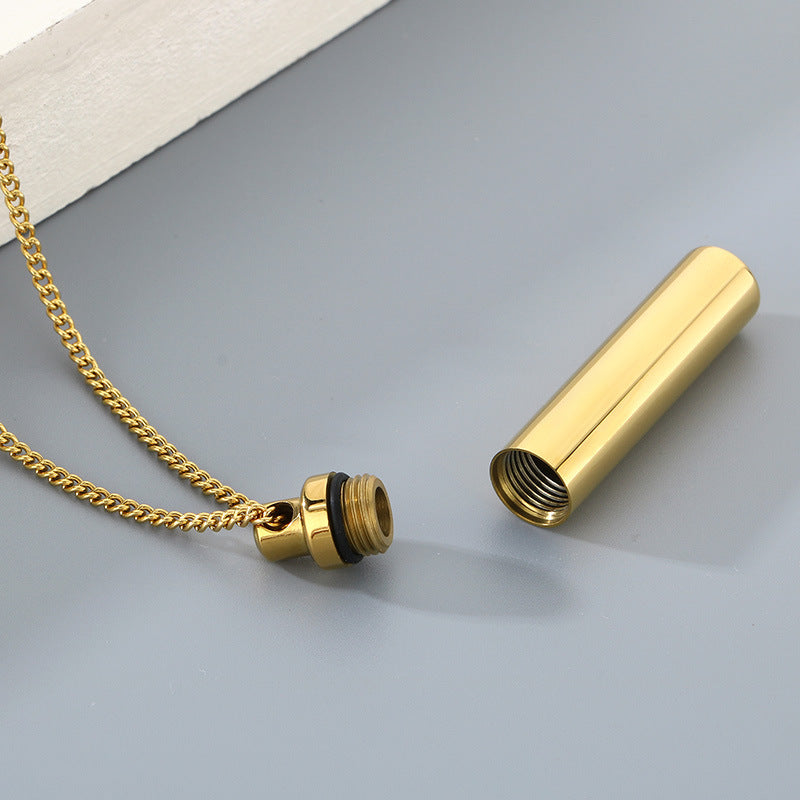 Planderful Perfume Bottle Pendant Openable Unisex Necklace