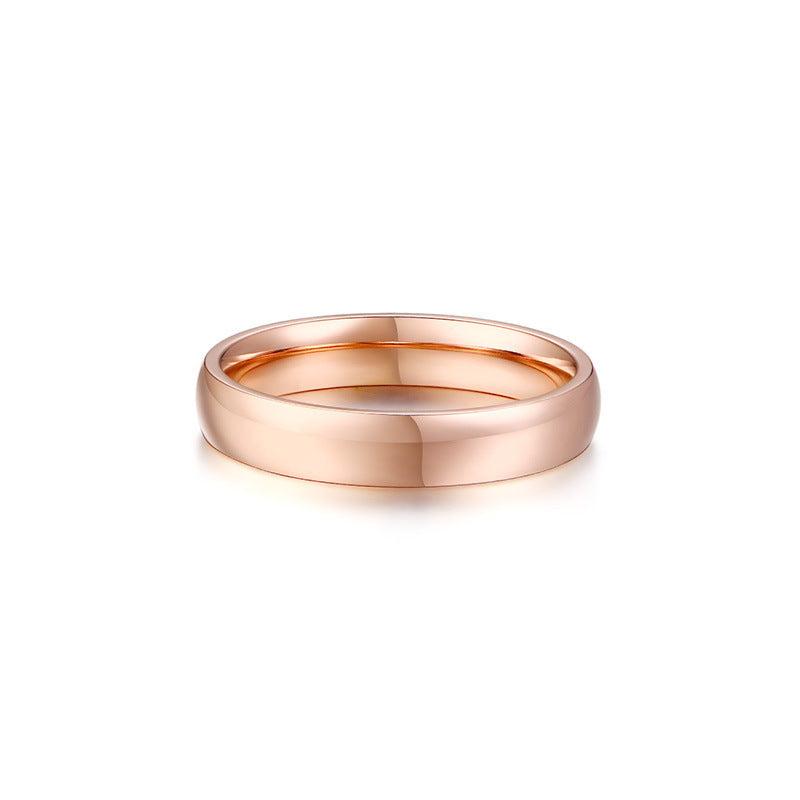 Titanium Steel Jewelry Glossy Rose Gold Ring Korean Hipster