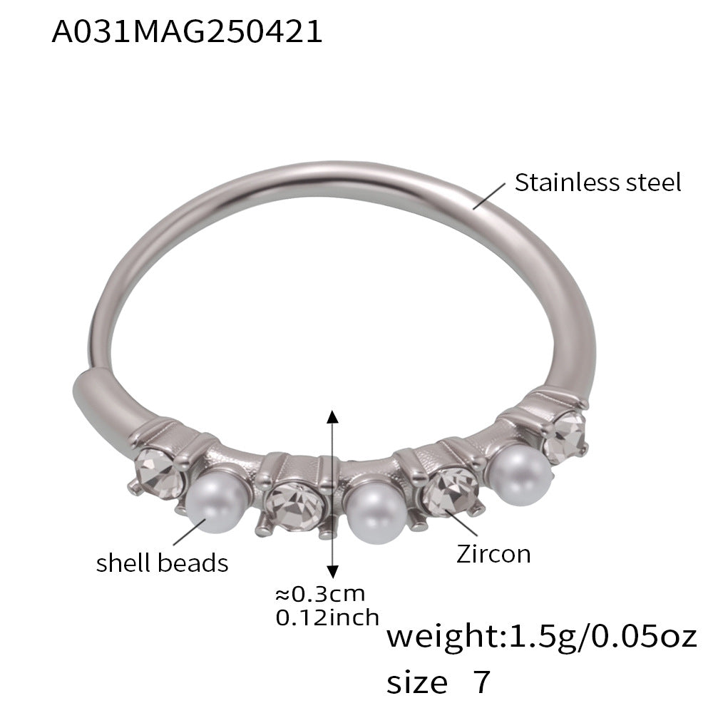 Planderful Unisex Stainless Zircon Ring Fade Resistant