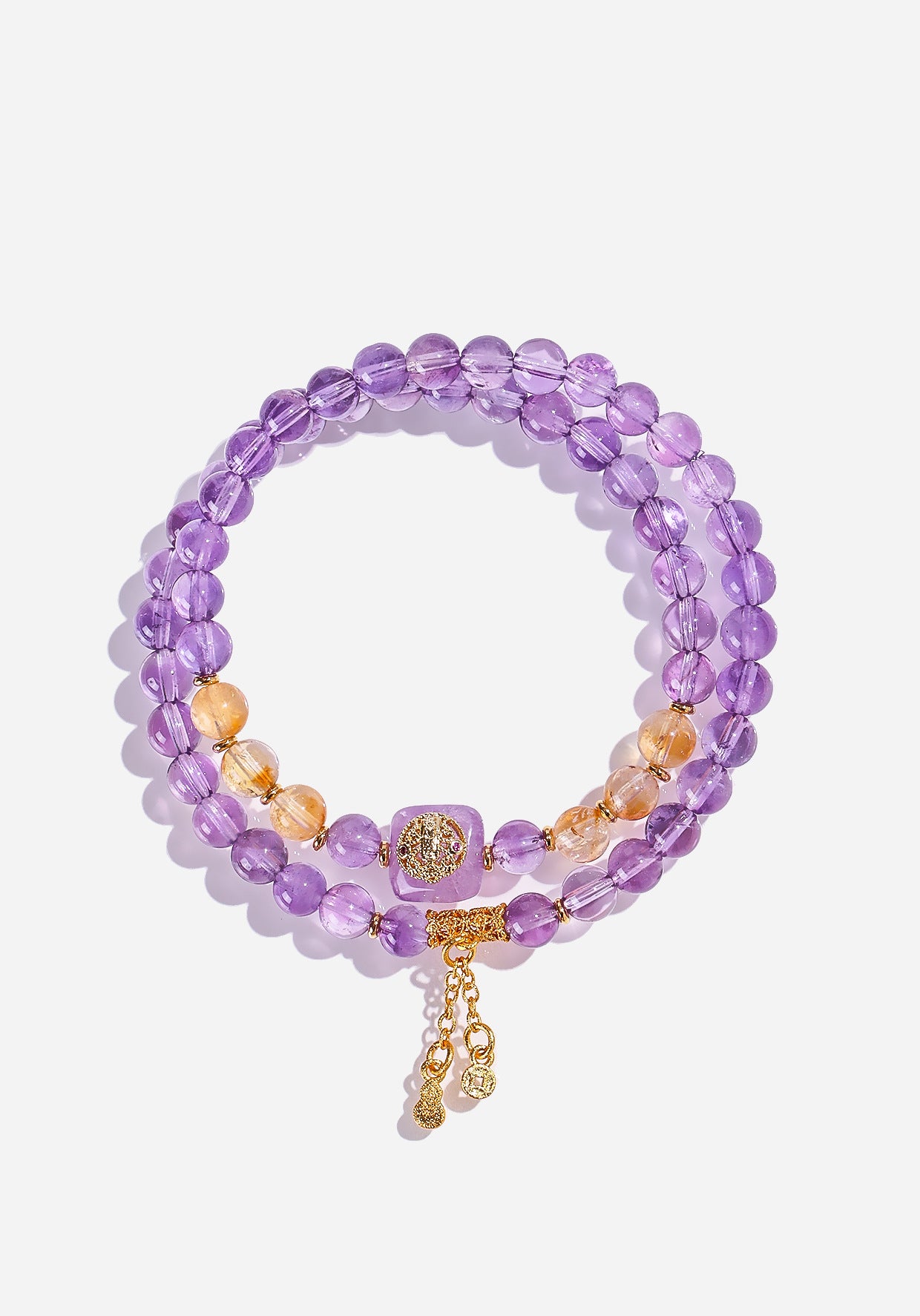Planderful Fortune's Favor Bracelet – Elegant Amethyst Double Circle Design