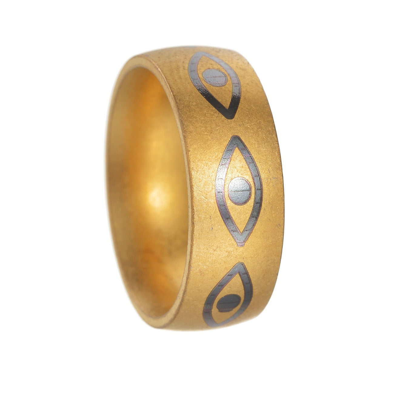 Planderful Devils Eye Ring Steel Unisex Protection Jewelry Mens Retro Style Everyday Genie