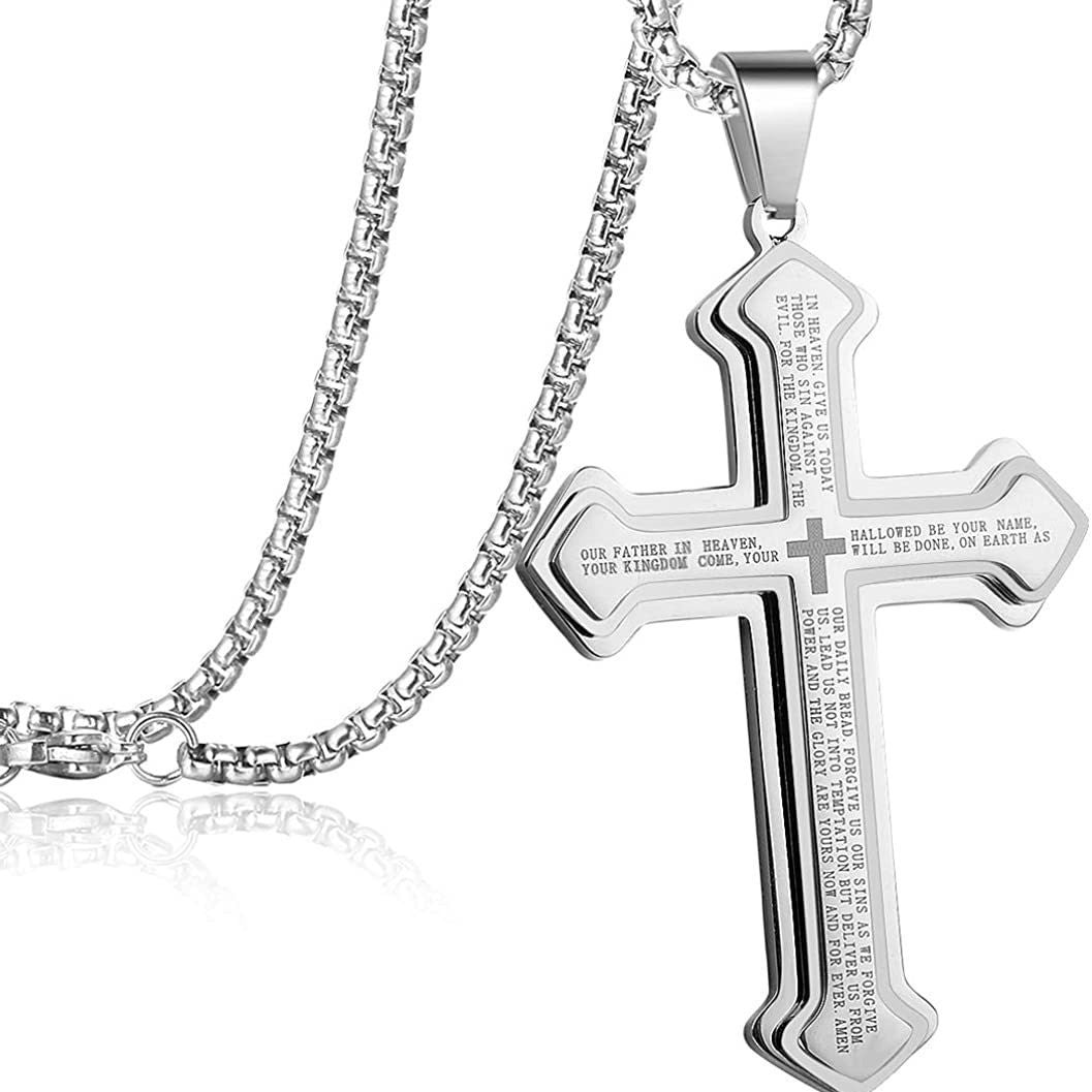 Planderful Everyday Genie Three Layer Titanium Steel Mens Necklace Hip Hop Pendant