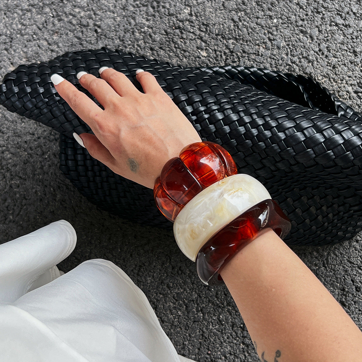 Exaggerated Smudged Special-Shaped Bracelet Geometric Translucent Bracelet