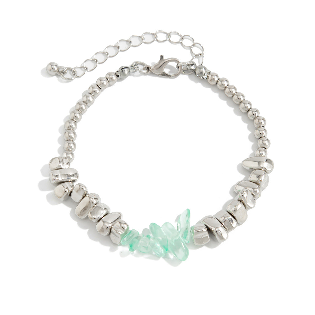 Planderful Vienna Verve Imitation Turquoise Beaded Bracelet Irregular Shape For Women Fashion Statement