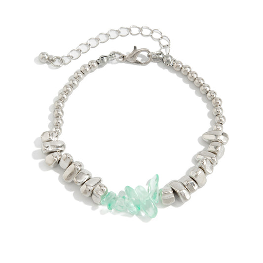 Planderful Vienna Verve Imitation Turquoise Beaded Bracelet Irregular Shape For Women Fashion Statement