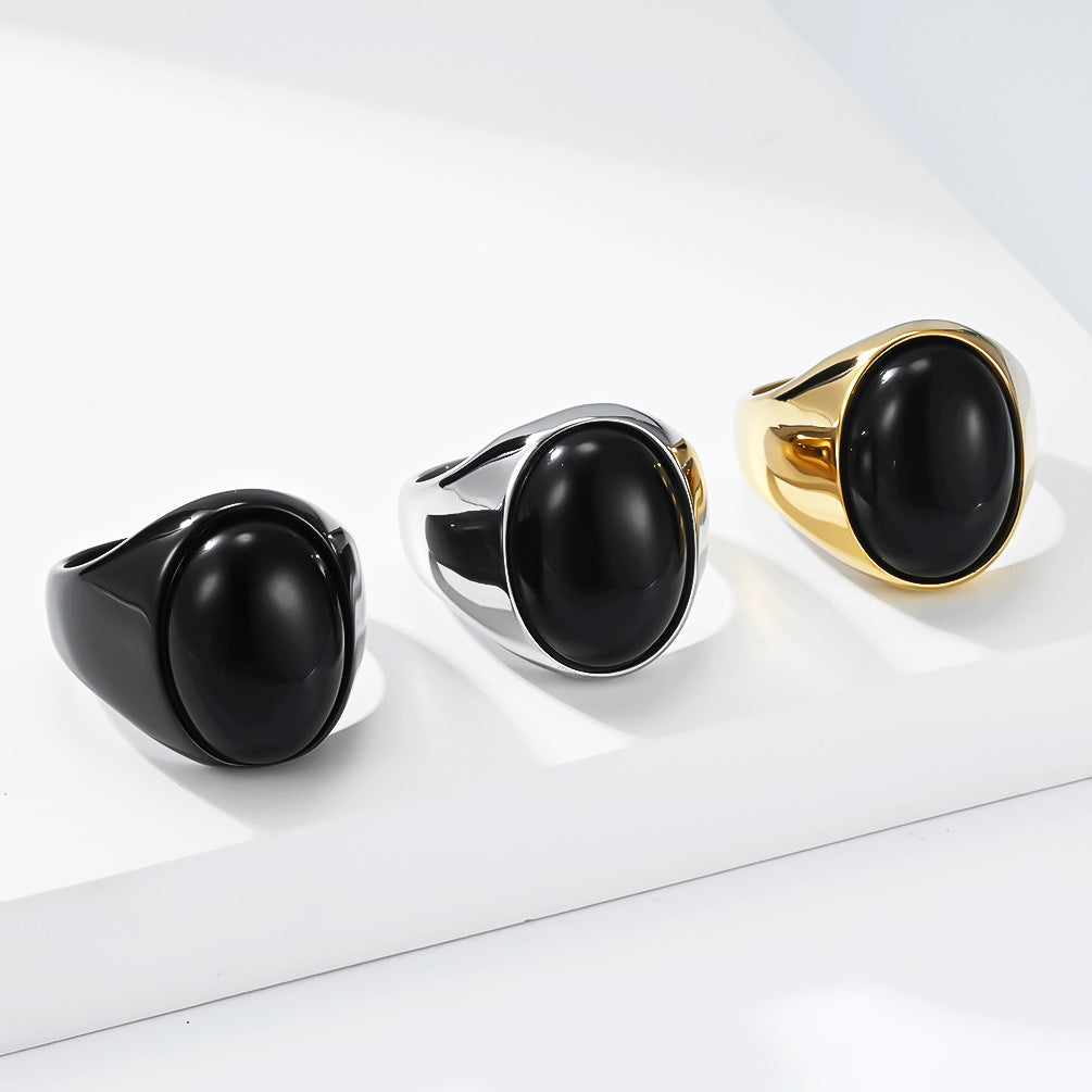 Tiger's Eye Ring Unisex Titanium Steel Jewelry By Planderful Everyday Genie Collection Elegant Protective Statement