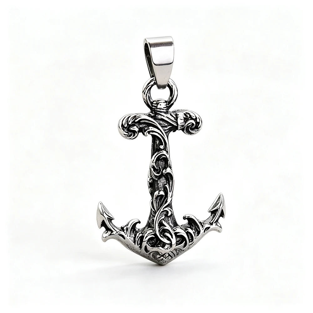 Vintage Anchor Stainless Steel Men's Pendant Necklace