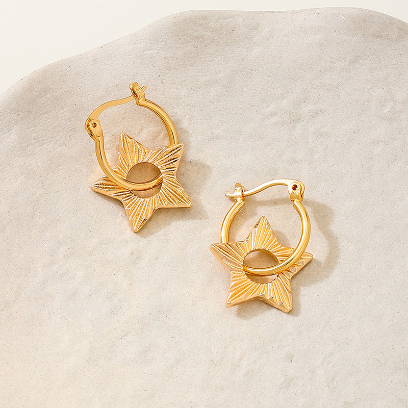 Planderful Vienna Verve Earrings – Chic Retro Metal Star Design