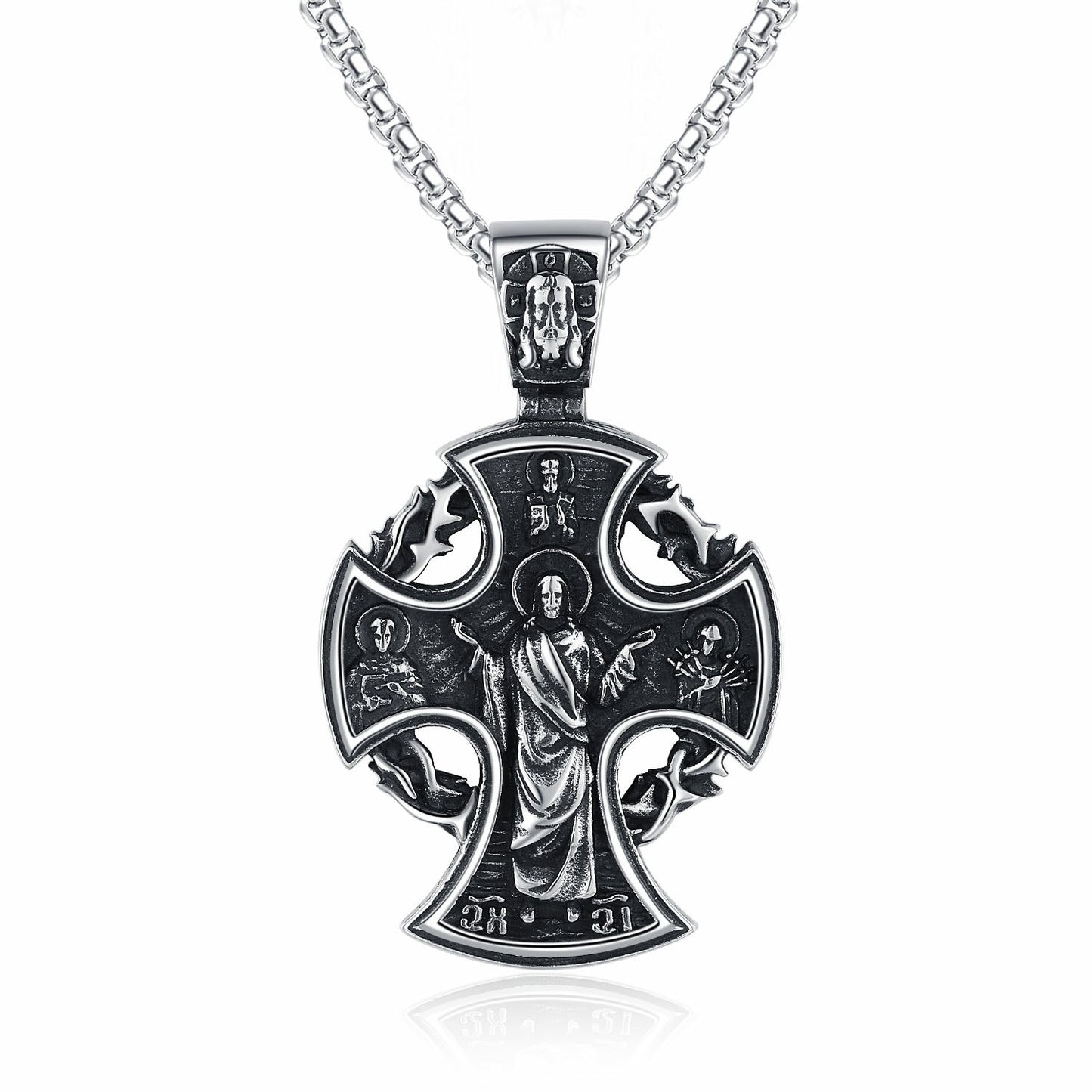 Steel Necklace – Vintage Viking Cross for Men