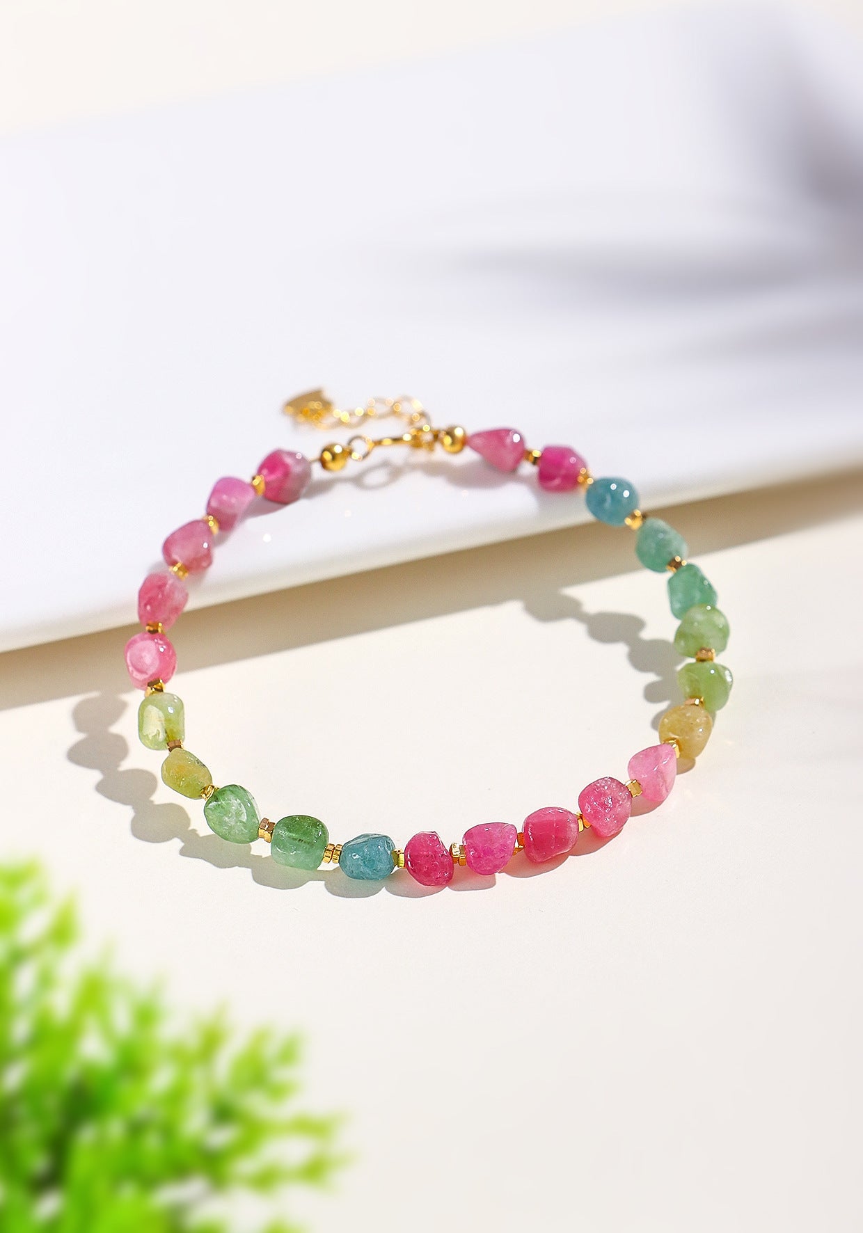 Planderful Fortune's Favor Bracelet – Colorful Natural Tourmaline Beads