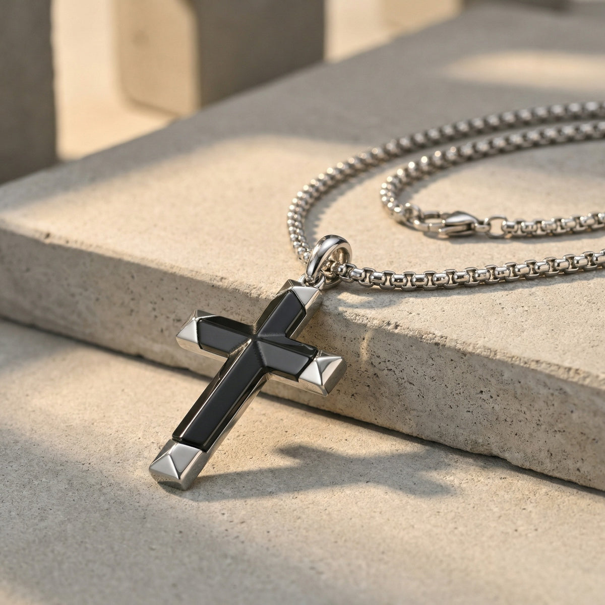 Cross Black Stainless Steel Pendant