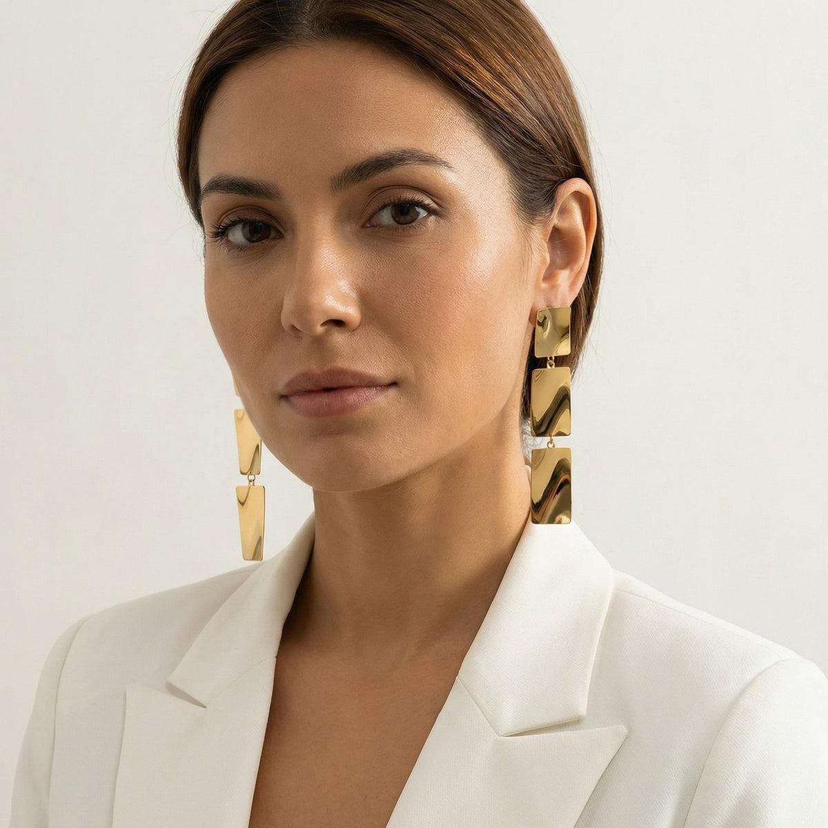 Gold-Plated Sculptural Drop Earrings