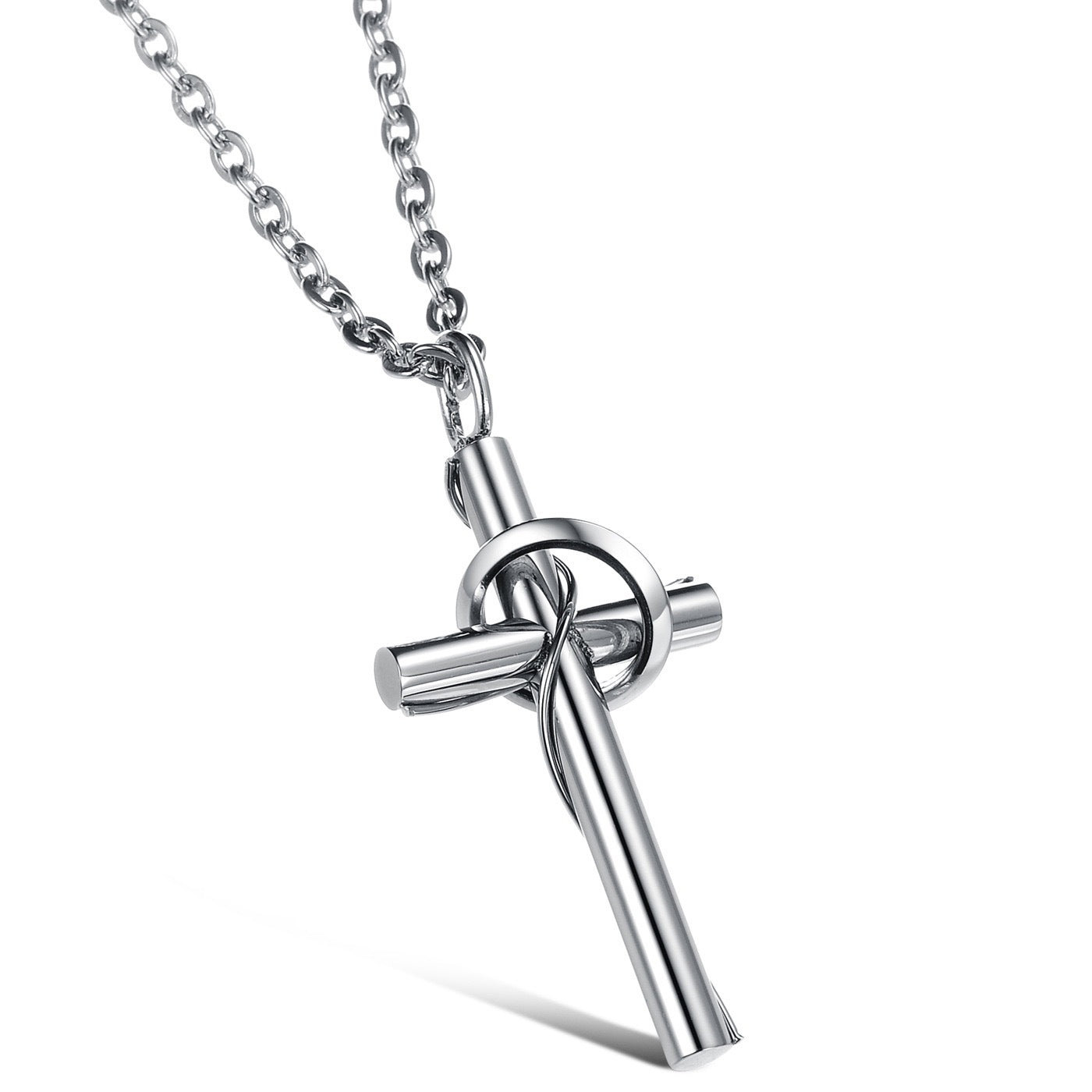 Planderful Cross Pendant Necklace Durable Steel Unisex Jewelry Timeless Minimalist Design Gift For Faithful Daily Wear