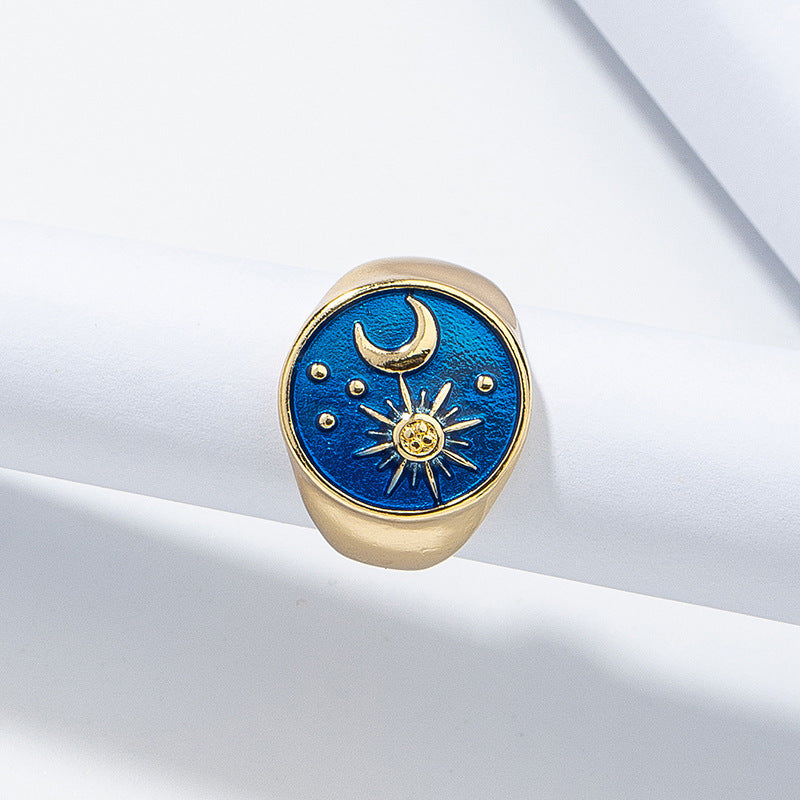 Wholesale Blue Sun Moon Ring Needle in Vienna Verve Collection