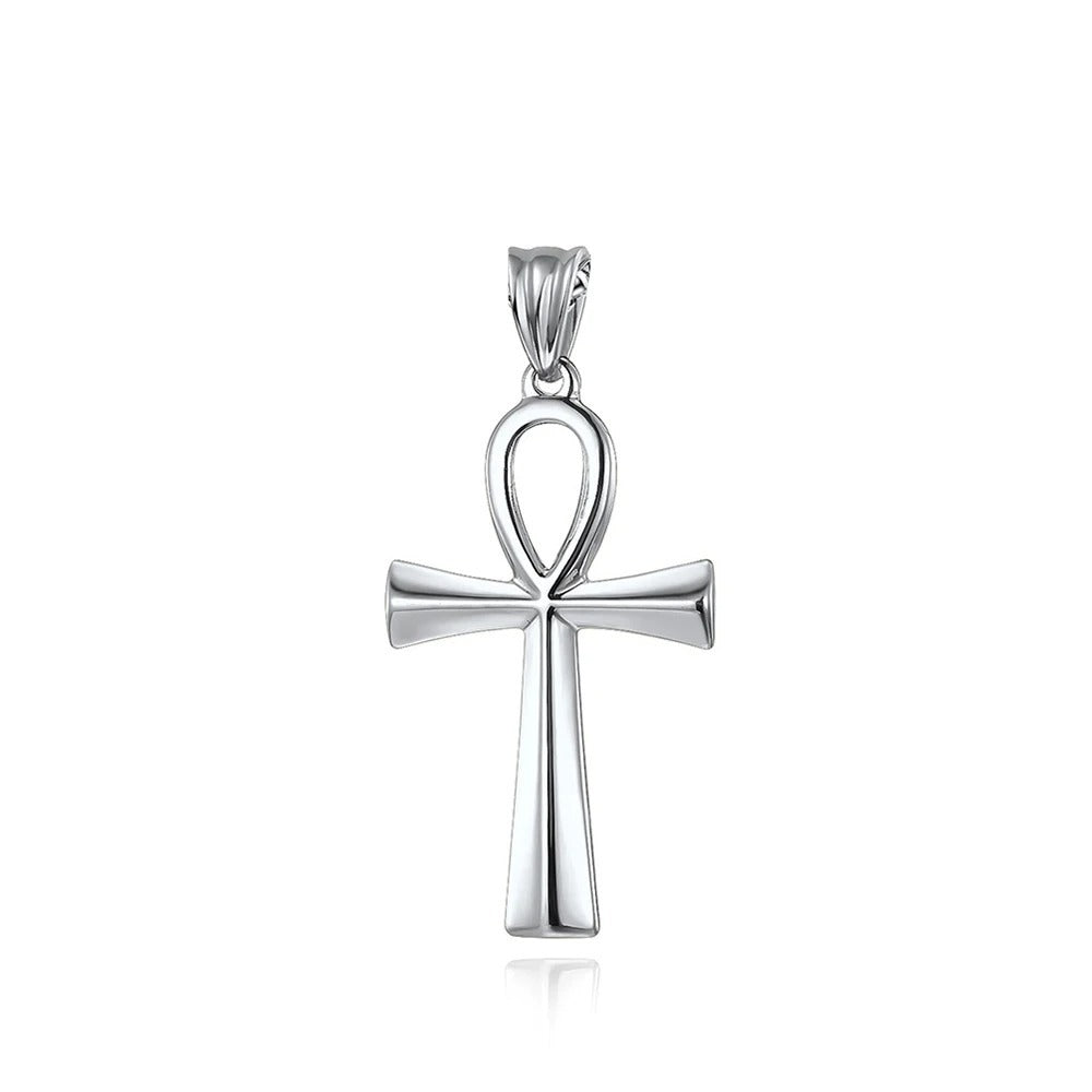 Punk Cross Egyptian Stainless Steel Men's Pendant Necklace