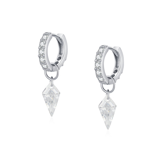Planderful Everyday Genie Earrings – Elegant Sterling Silver with Zircon Enhancements