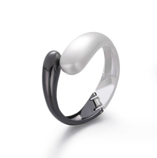 Glossy Alloy Open Bracelet - Vienna Verve Collection