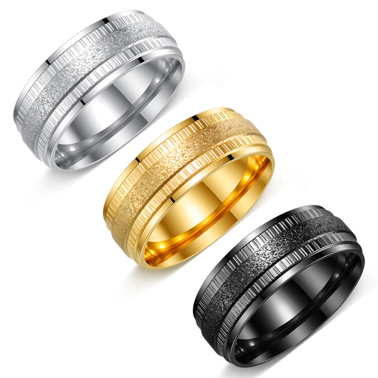 Planderful Everyday Genie Stainless Steel Couple Ring Unisex Wedding Band Durable Statement Design For Couples