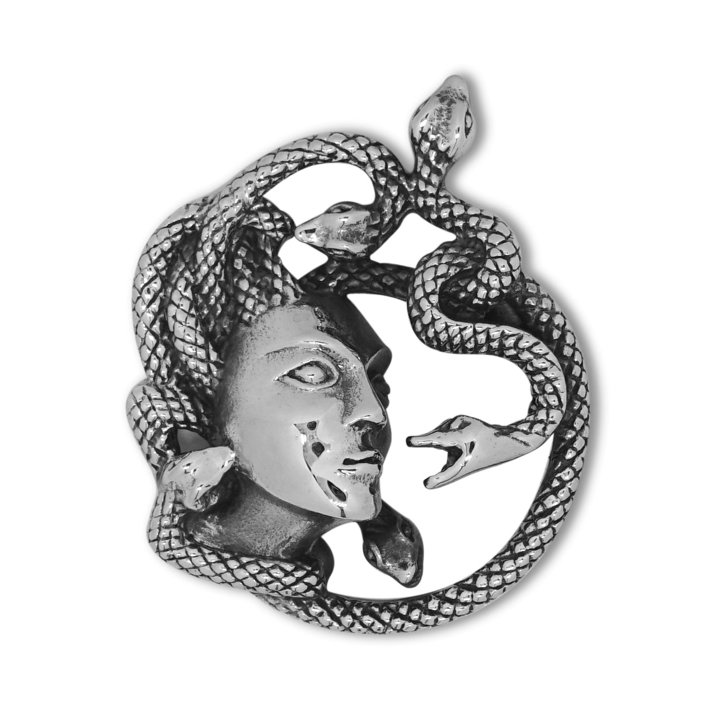 Steel Necklace – Vintage Medusa Snake Pendant