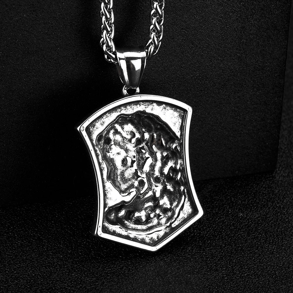 European And American Jewelry Stainless Steel Men's Pendant Necklace Retro Medusa Design