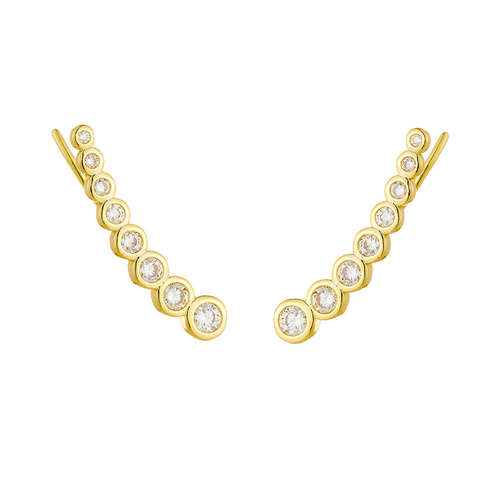 S925 Sterling Silver Zircon Ear Hook Clip European Niche Earrings