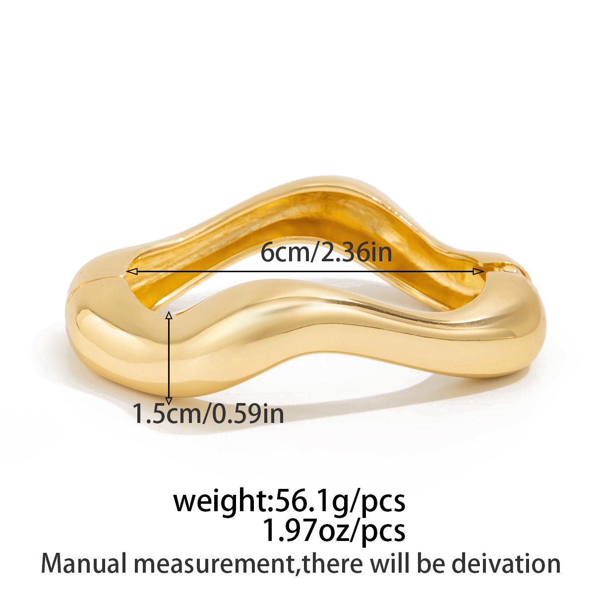 Planderful Geometric Wide Bracelet Vienna Verve Statement Jewelry For Women Bold Water Pattern Design