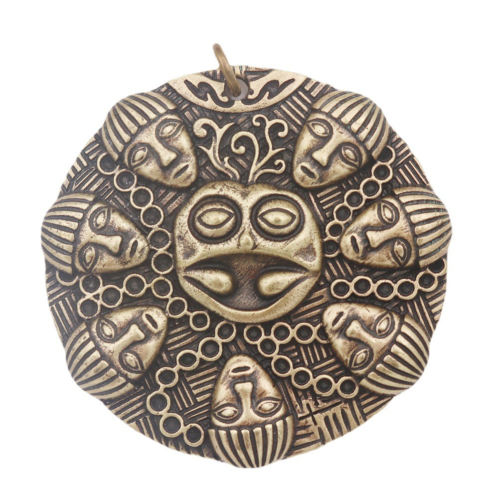 Viking OgmaMedallion Round Metal Pendant Necklace for Men - Norse Legacy Collection