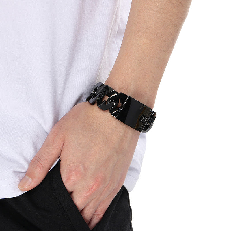 Planderful Cuban Chain Titanium 24mm Mens Bracelet Premium