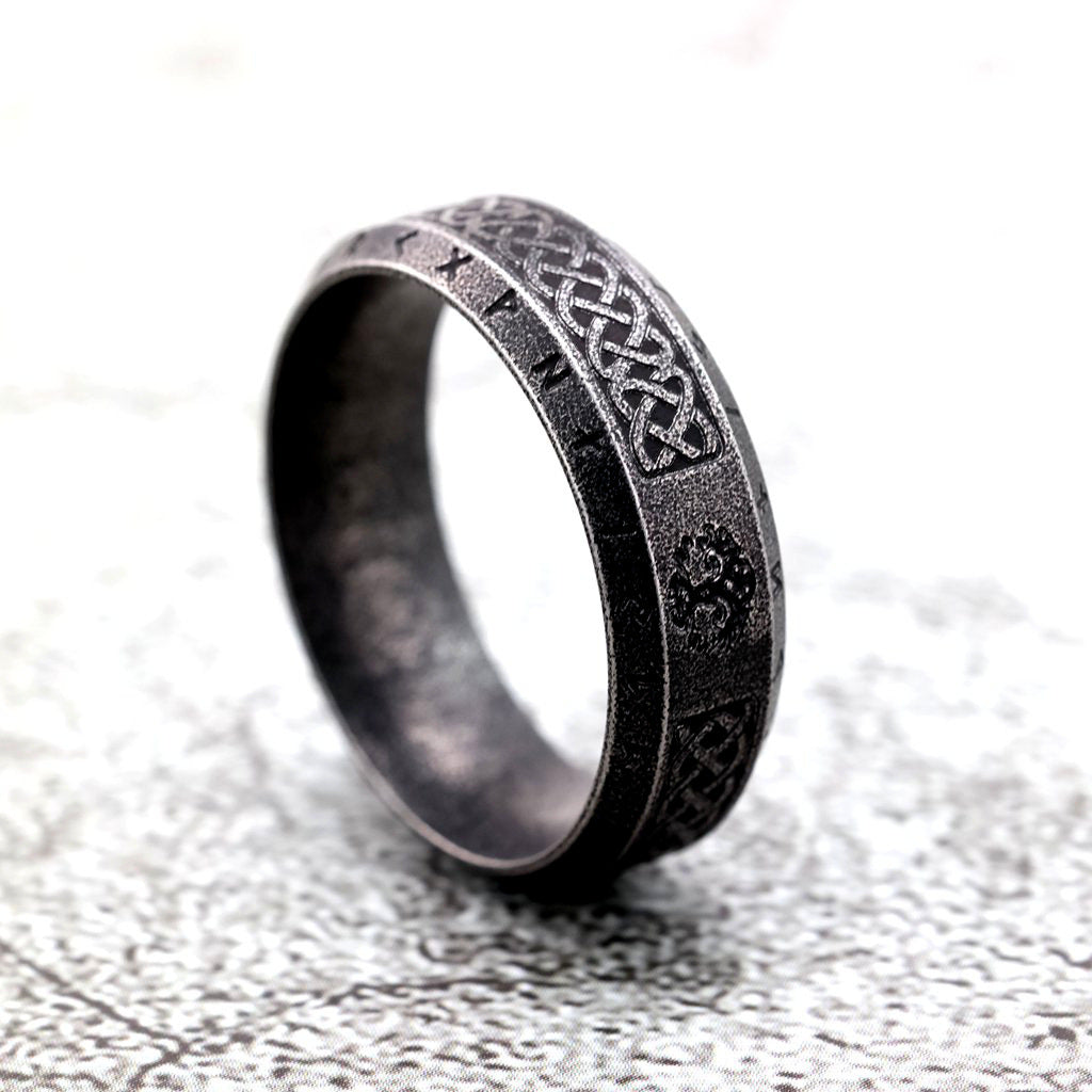 Vintage Tree of Life Stainless Steel Men's Ring
