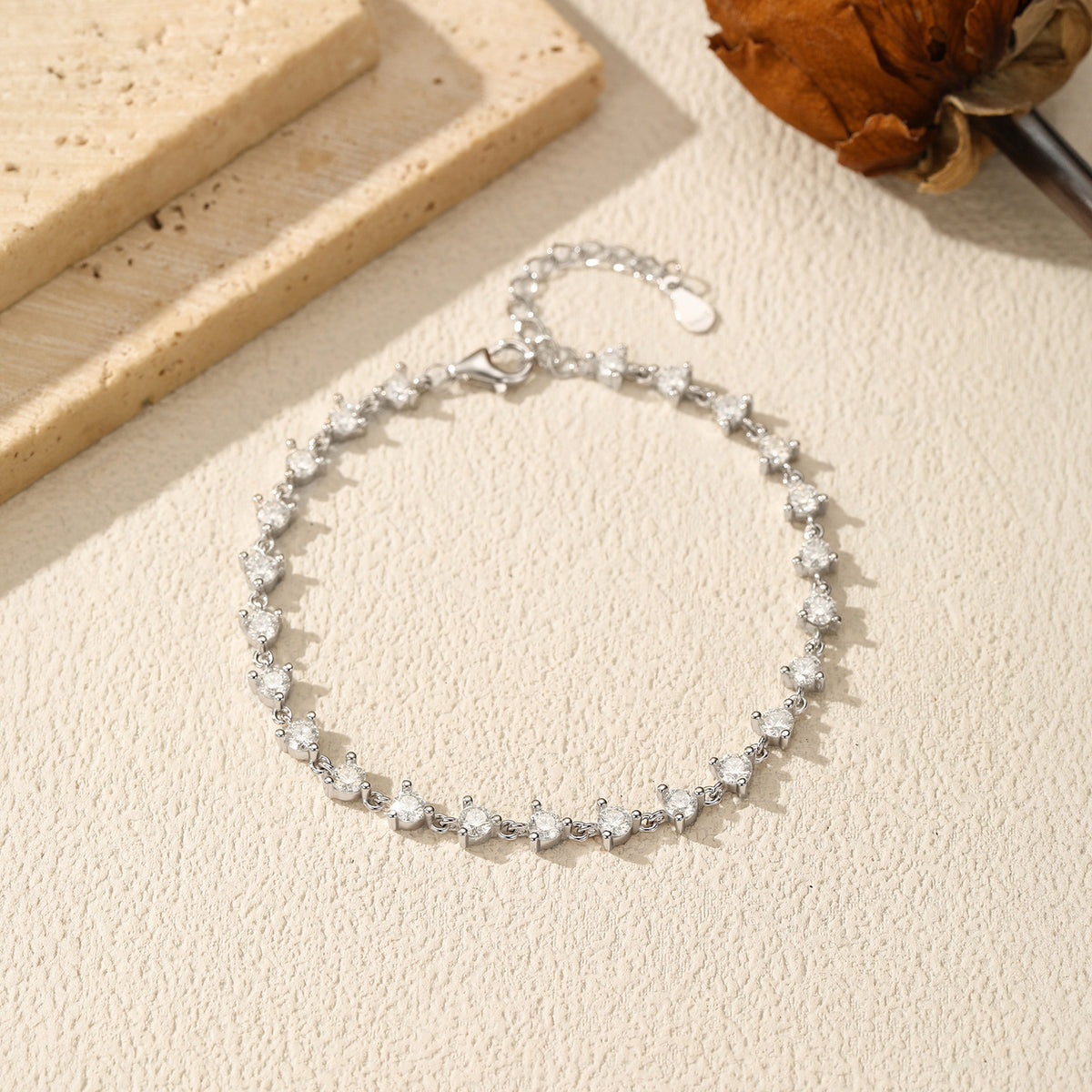 925 Sterling Silver Tennis Moissanite Bracelet
