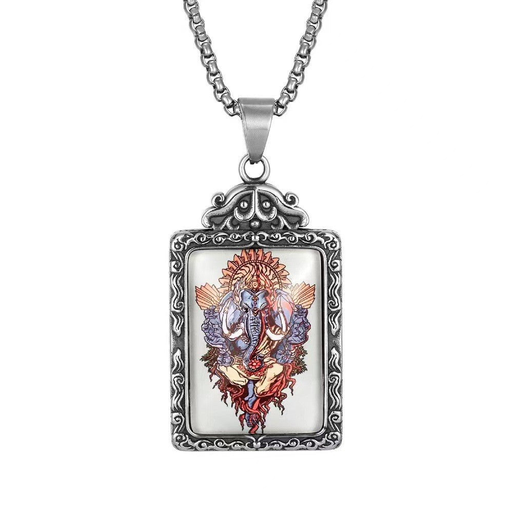 Zodiac Guardian Buddha Pendant For Men And Women By Planderful Titanium Steel Thangka Necklace With Premium Protection