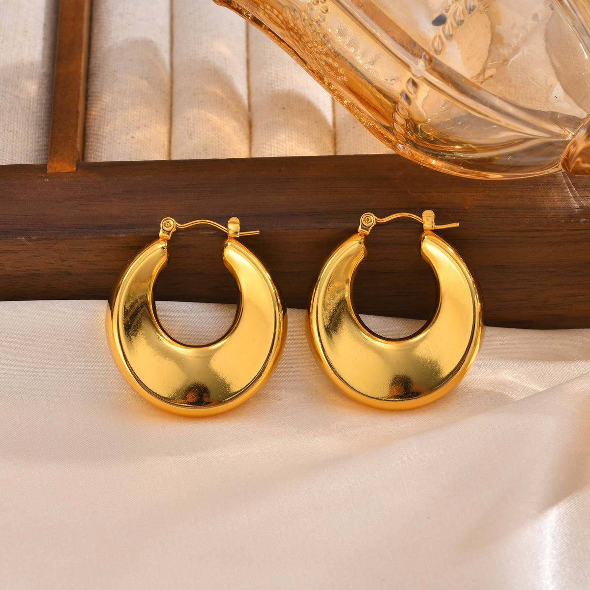 Modern Gold-Tone Stainless Steel Earrings