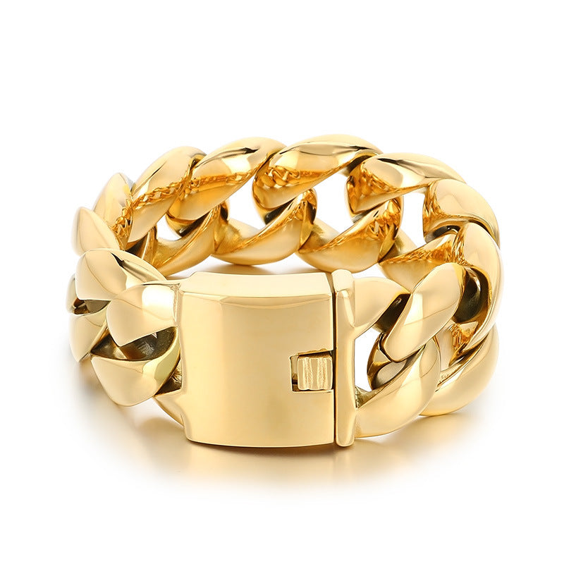 Planderful Titanium Cuban Chain Bracelet For Men Durable