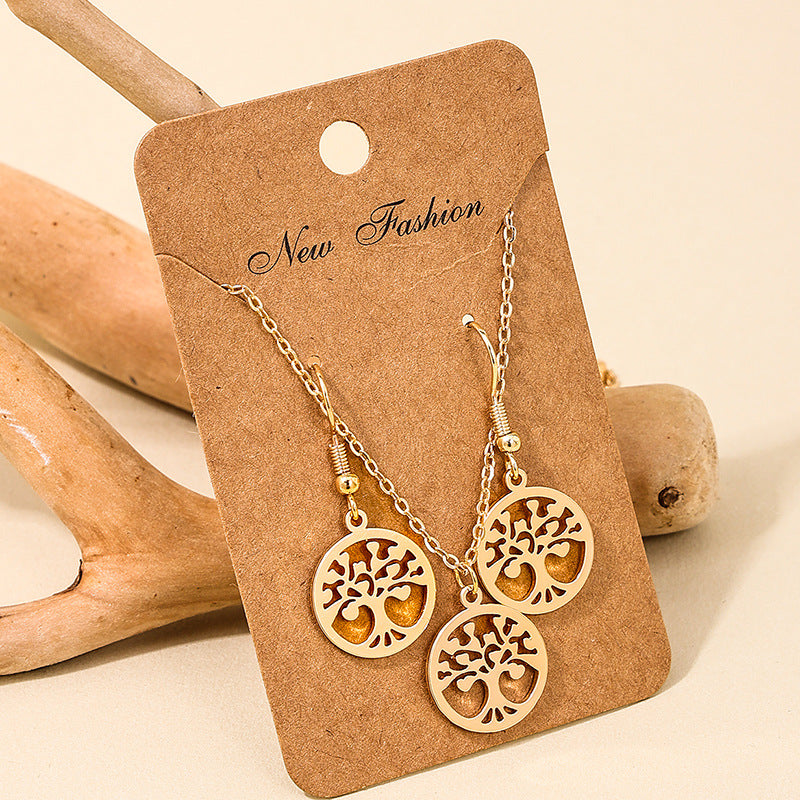 Europe's Amazon Tree of Life Bohemian Necklace Earrings Set