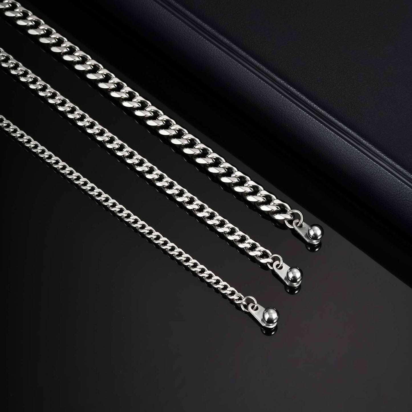 Planderful Stainless Steel Chain Bracelet For Men Snap On