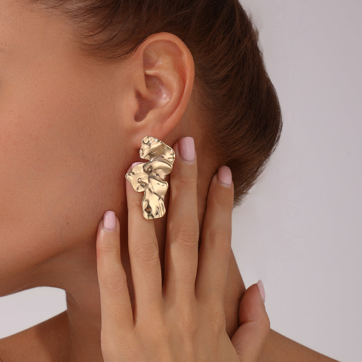 Planderful Vienna Verve Earrings – Unique Irregular Liquid Glossy Design