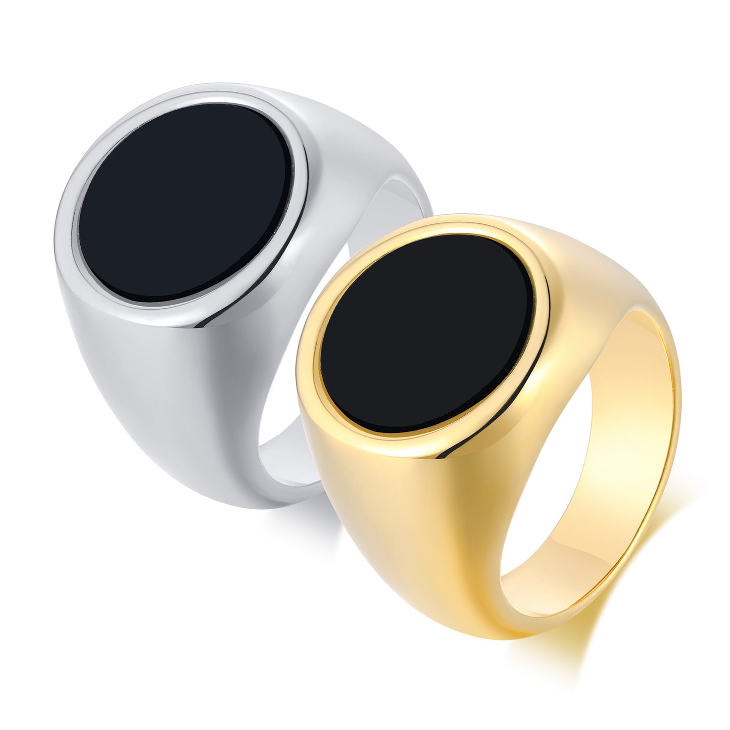 Flat Stainless Steel Epoxy 13mm Ring for Men's Hip Hop Jewelry