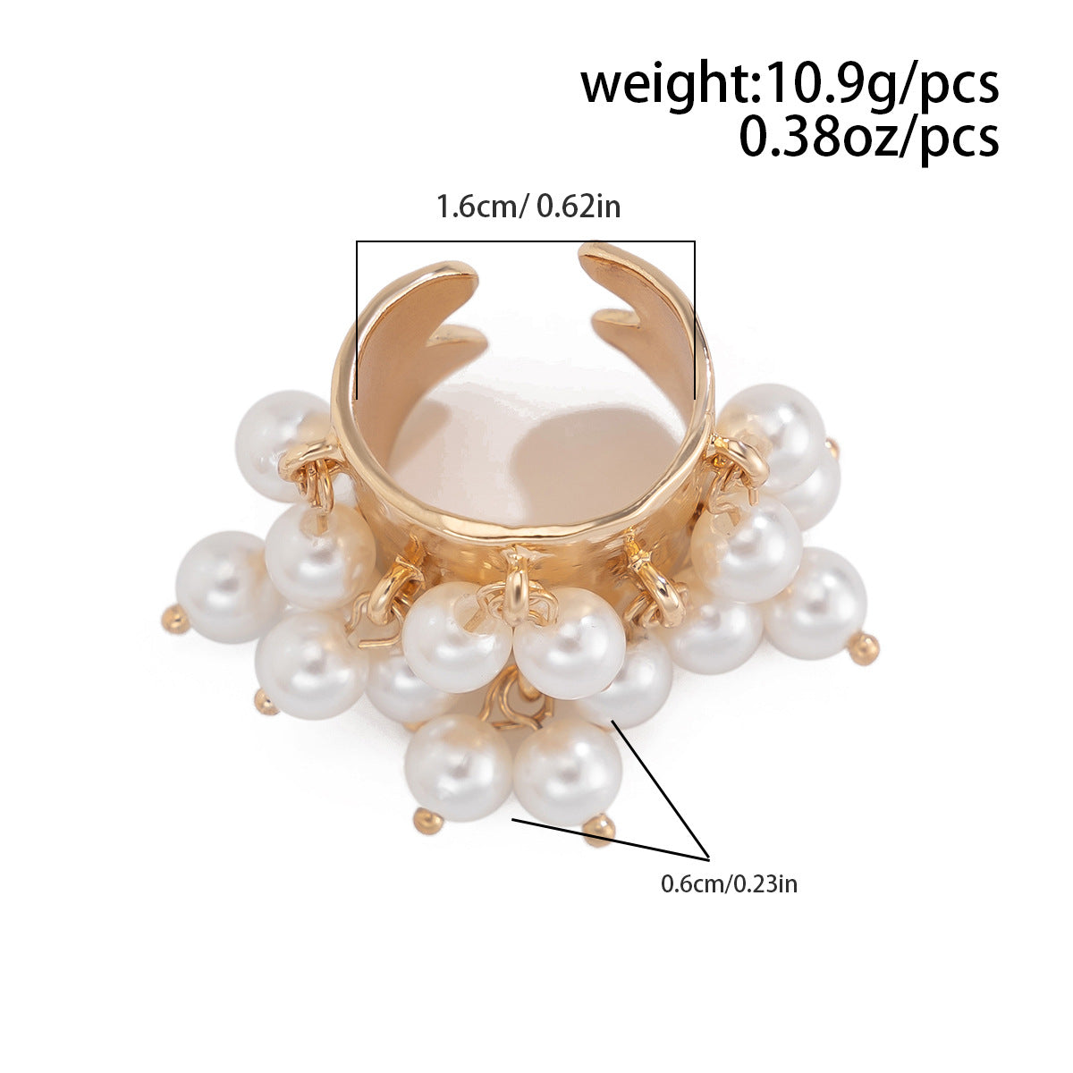 Planderful Boho Pearl Fringe Ring For Women Turquoise Accent Statement Jewelry Vienna Verve