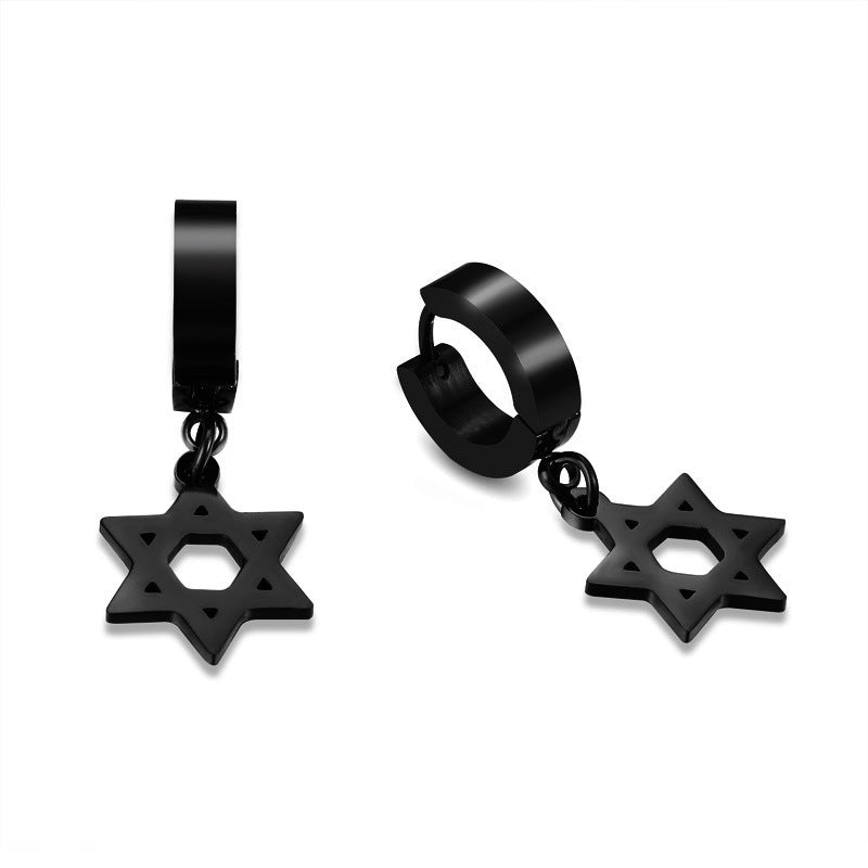 Stainless Steel Single Earrings — Black or Gold