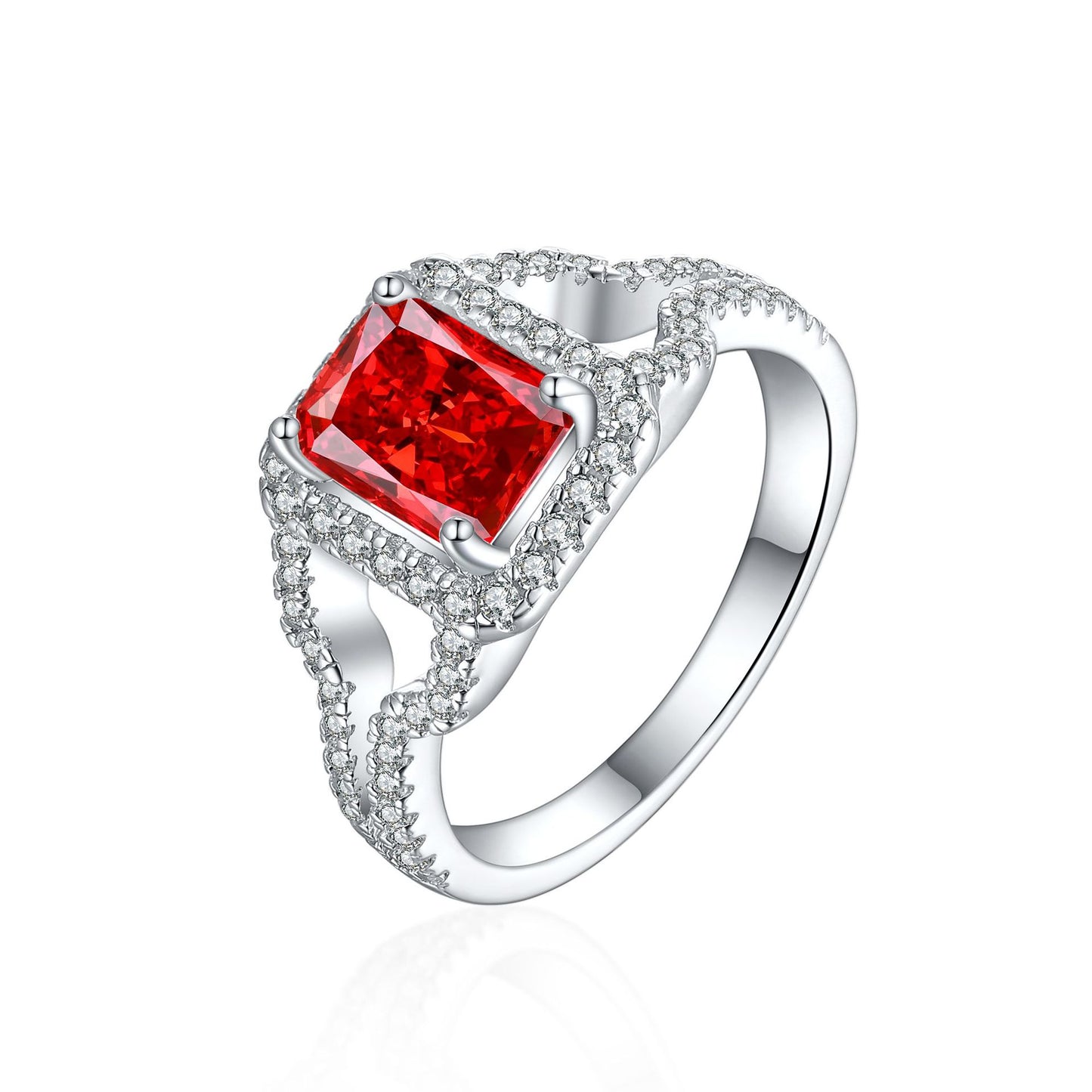 High-End Sterling Silver 1.5ct Colored Treasure Ice Flower Ring