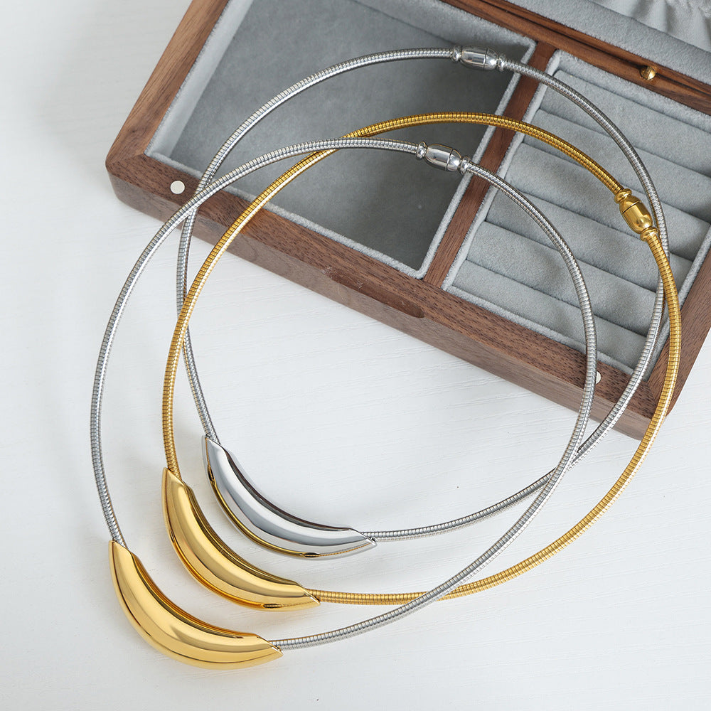 Golden Aura Titanium Steel Necklace