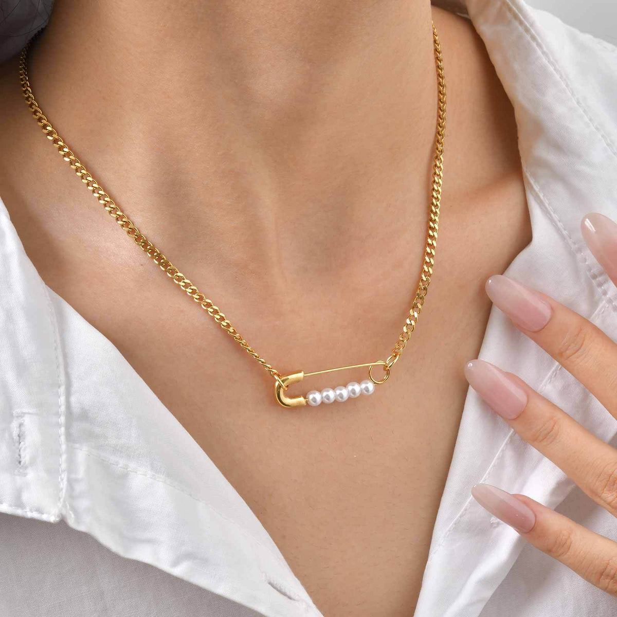 Stainless Steel Pin Daily Wear Version Of Sweet & Cool Style Girlfriend Gift Necklace