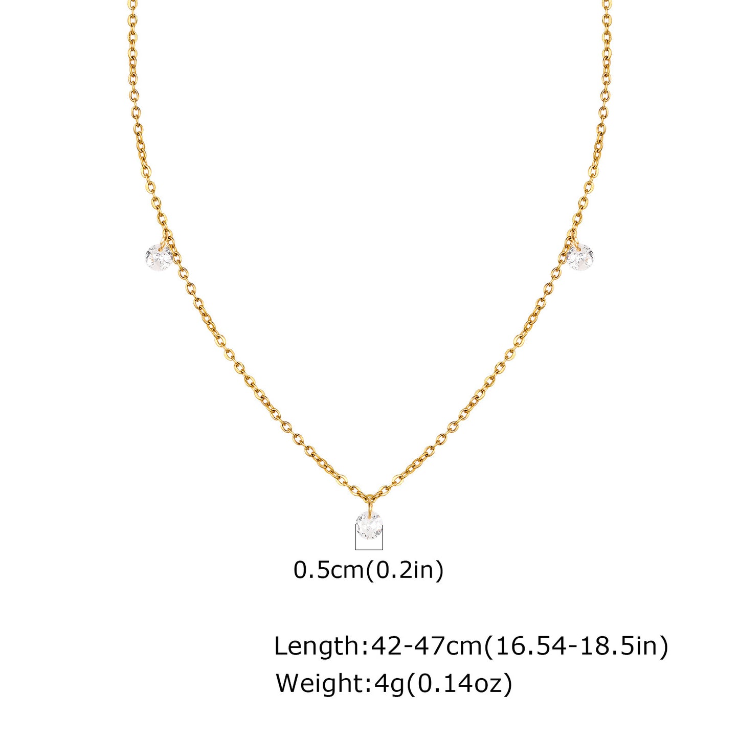 Ladies Titanium Steel Necklace with Stainless White Zircon