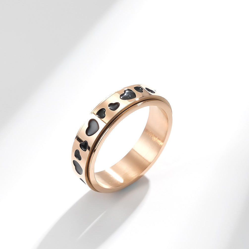 Planderful Heart Shaped Rotating Rings For Stress Relief Unisex Fashion Accessory For Men And Women