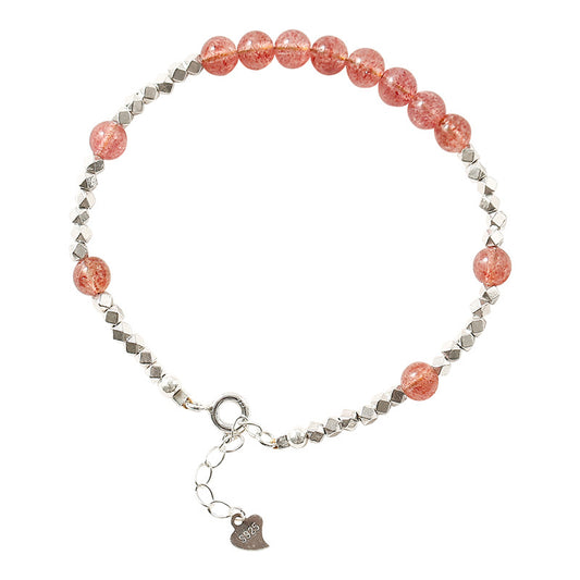 Sterling Silver Strawberry Crystal Bracelet - Fortune's Favor Collection