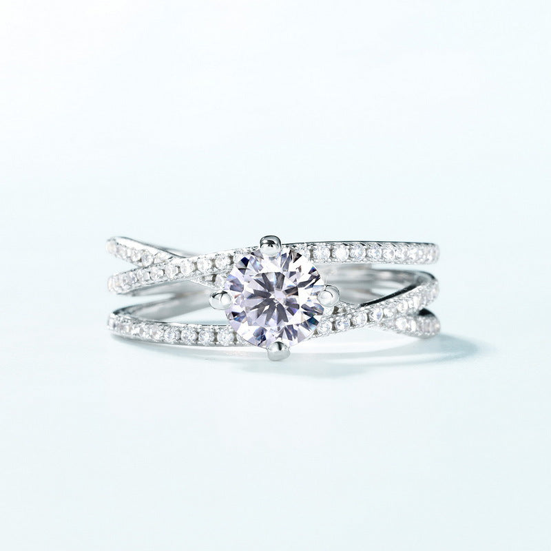 Planderful Classic Moissanite Sterling Silver Ring – 6 × 6 mm, 0.8 ct