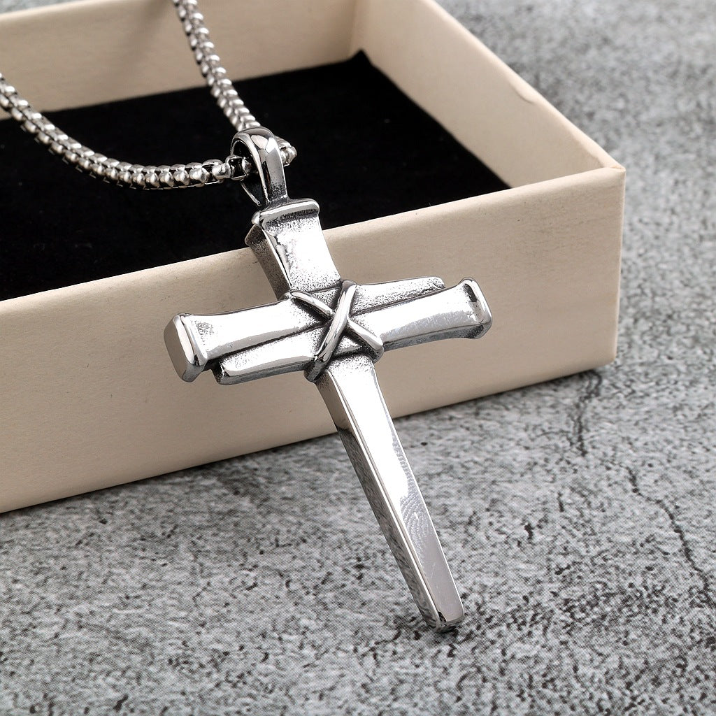 Punk Cross Stainless Steel Men's Pendant Necklace