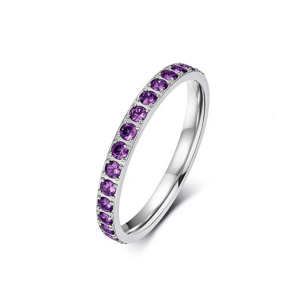 Stainless Steel Zircon Ring